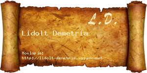 Lidolt Demetria névjegykártya